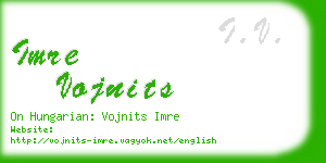 imre vojnits business card